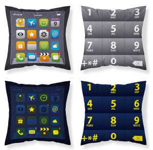 Poszewka na poduszkę świecąca w ciemności 40x40 Smartfon