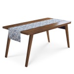 Obrus na stół BIEŻNIK 45x140 Niebieskie kwiaty 