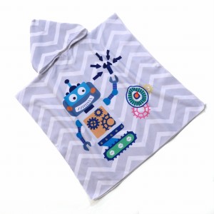 Poncho Robot 60x120 ręcznik ponczo z kapturem
