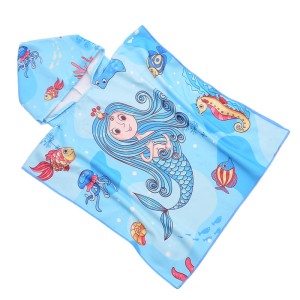 Poncho Syrenka 60x120 ręcznik ponczo z kapturem