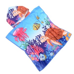 Poncho Rybki 60x120 ręcznik ponczo z kapturem