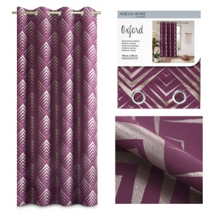 Zasłona dekoracyjna na przelotce Piramides 140x250 Plum