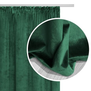 Zasłona gotowa Velvet TAŚMA 140x270 (zieleń butelkowa)