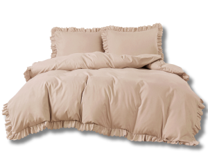 Komplet pościeli z falbanką 140x200 2-częściowy beżowy
