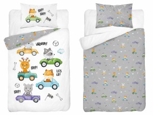 Pościel do łóżeczka Mali Rajdowcy 90x120 Detexpol 