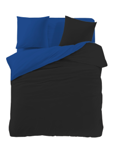 Komplet pościeli dwustronnej 140x200 2-częściowy granat - czarny