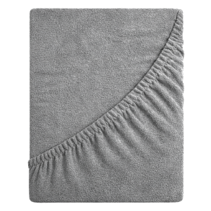 Prześcieradło frotte z gumką 120x200 (stalowy) 190 g/m2 DeLux