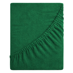 Prześcieradło frotte z gumką 120x200 (butelkowa zieleń) 190 g/m2 DeLux