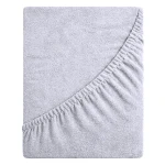Prześcieradło frotte z gumką 160x200 (popiel) 190 g/m2 DeLux
