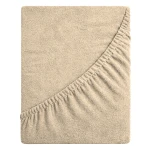 Prześcieradło frotte z gumką 160x200 (beż) 190 g/m2 DeLux