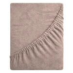 Prześcieradło frotte z gumką 160x200 (cafe) 190 g/m2 DeLux