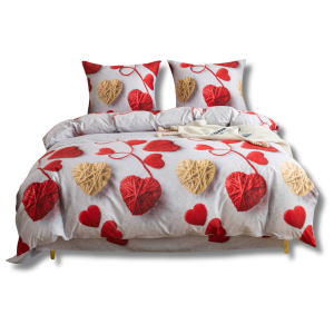 Komplet pościeli 3D 200x220 wiklinowe serca 3-częściowy