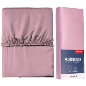 Prześcieradło mikrosatyna z gumką 140x200 róż pastelowy 