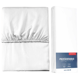 Prześcieradło mikrosatyna z gumką 220x200 białe 
