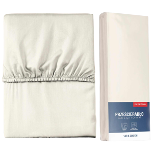 Prześcieradło mikrosatyna z gumką 220x200 ecru 