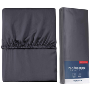 Prześcieradło mikrosatyna z gumką 220x200 grafitowe