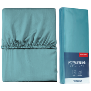 Prześcieradło mikrosatyna z gumką 220x200 jasnoturkusowe
