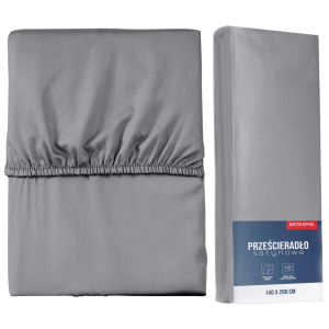 Prześcieradło mikrosatyna z gumką 220x200 szare