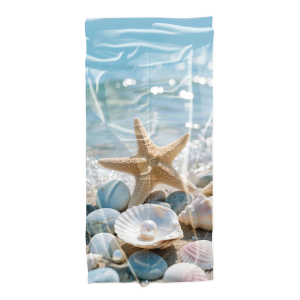 Ręcznik plażowy kąpielowy szybkoschnący 70x140 Perła w Muszelce