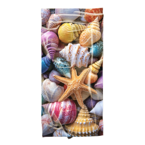 Ręcznik plażowy kąpielowy szybkoschnący 100x180 Kolorowe Muszelki