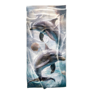 Ręcznik plażowy kąpielowy szybkoschnący 100x180 Delfiny