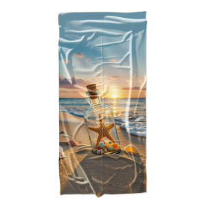 Ręcznik plażowy kąpielowy szybkoschnący 100x180 Muszelki w Butelce