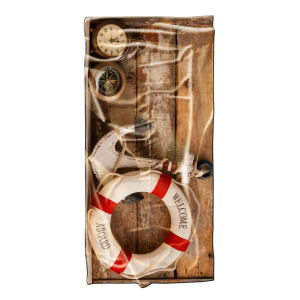 Ręcznik plażowy kąpielowy szybkoschnący 100x180 Kotwica i Koło Ratunkowe