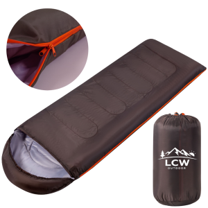 ŚPIWÓR Turystyczny kołdra z kapturem 2w1 CIEPŁY LEKKI Mumia + pokrowiec - BRĄZOWY