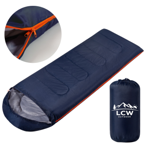 ŚPIWÓR Turystyczny kołdra z kapturem 2w1 CIEPŁY LEKKI Mumia + pokrowiec - GRANATOWY