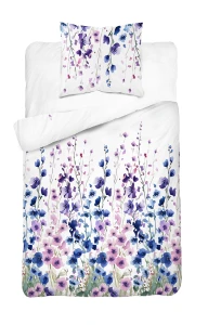 Pościel bawełniana 140x200 niebieskie kwiaty