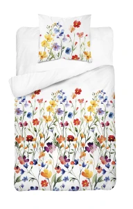 Pościel bawełniana 140x200 polne kolorowe kwiaty