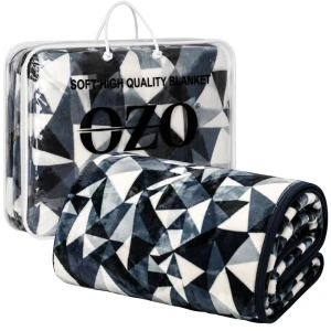 Koc akrylowy 160x210 GEOMETRYCZNY Szary
