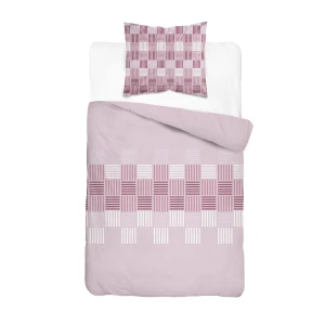 Pościel flanelowa różowe fale wzory 140x200 Detexpol