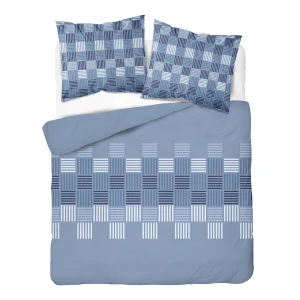  Pościel flanelowa niebieskie fale wzory 220x200 Detexpol
