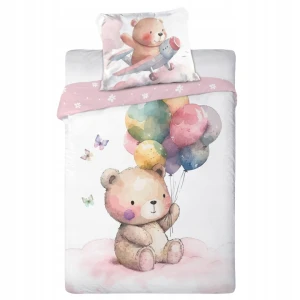Pościel do łóżeczka Różowy Miś 100x135 PRZYTULAKI Faro
