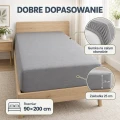 Szare prześcieradło jersey 90×200 cm z gumką na całym obwodzie i zakładką 25 cm