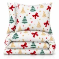 Świąteczny komplet pościeli z kokardami