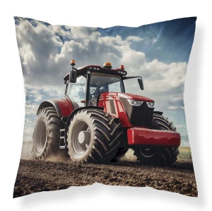 Poszewka na poduszkę jasiek 40x40 czerwony traktor