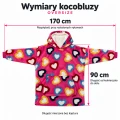 Malinowy polar w serca z wymiarami