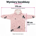 Pudrowa kocobluza w czarne motyle