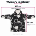 Grafitowa kocobluza z wzorem serc i wymiarami