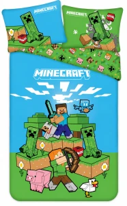 Pościel Minecraft 160x200 70x80 bawełniana – Creeper Steve
