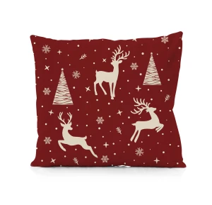 Świąteczna poszewka na poduszkę HOLLY JOLLY 45x45 reniferki jelonki 