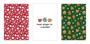 Świąteczny komplet ścierek kuchennych 3 szt. 40x60 038 Pierniczki